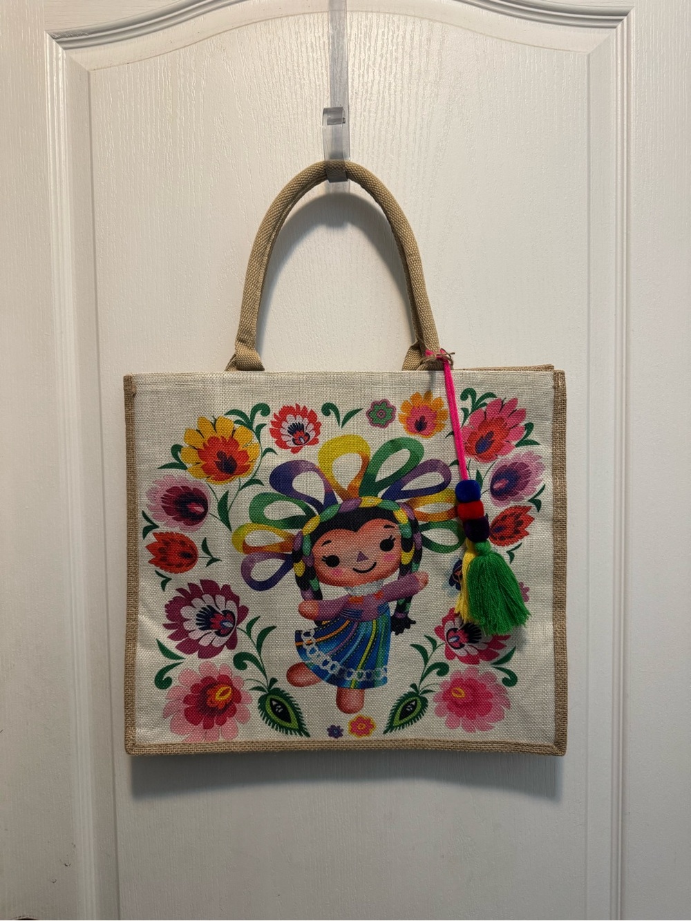 Lele Doll Jute Tote Bag